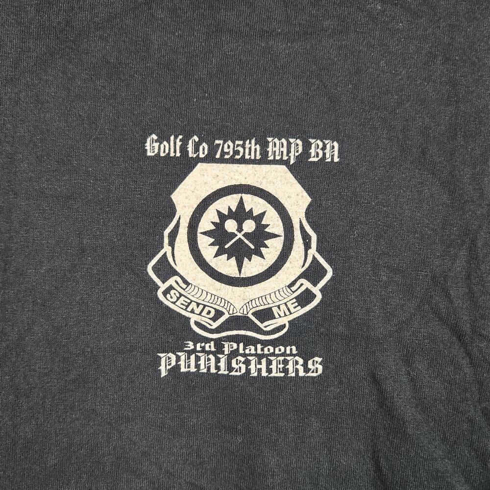 3rd Platoon Punishers Shirt Mens 2XL Blue Golf Co 795th MP BN Skull Graphic Logo